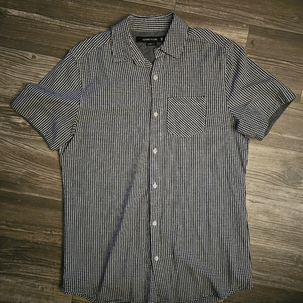 19 Ninety:One Black & White Checkered Shirt Short Sleeve